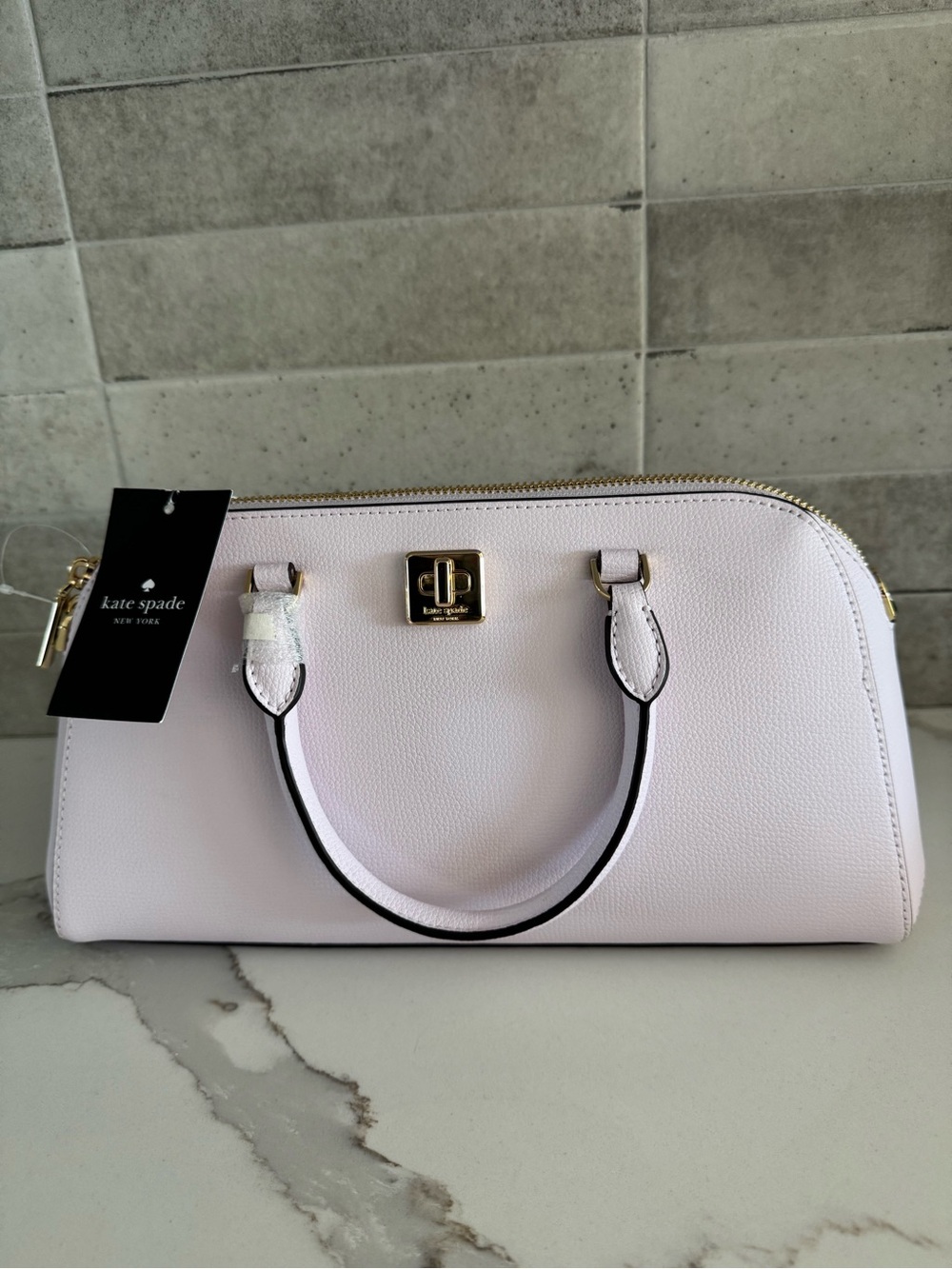 NWT KATE SPADE Phoebe Refined Grain Leather Satchel Crossbody Amethyst Color
